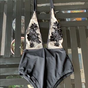 Sheer Tie Up Halter Top Bodysuit